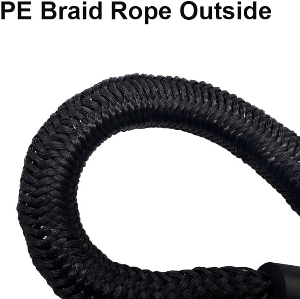 Boat Bungee Dock Lines, Mooring Rope for Docking with Loop, Boat Ropes, Boat Accessories, Quick and Easy Dock for PWC, Kayak, Seadoo, WaveRunner, Pontoon, Bass Boat (Black)