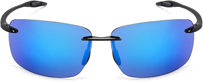 JULI Sports Sunglasses for Men Women Tr90 Rimless Frame for Running Fishing Golf Surf Driving MJ8009