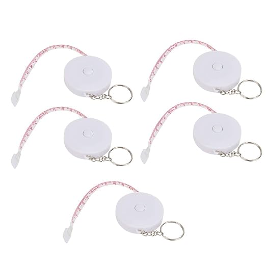 5PCS PVC Waterproof Fish Ruler, Soft and Retractable Measuring Tape Ruler Double-Scaled Fish Measurement Tackle Tool