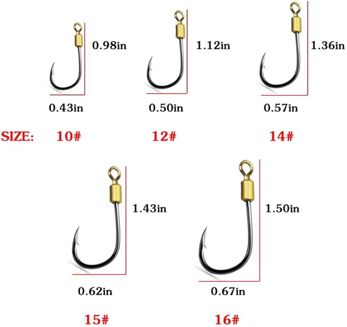 Fishing Hook with Leader,5 Hooks Fishing Rig-7 Strands Nylon Coated Fishing Leader with Swivle,Snap,Hooks