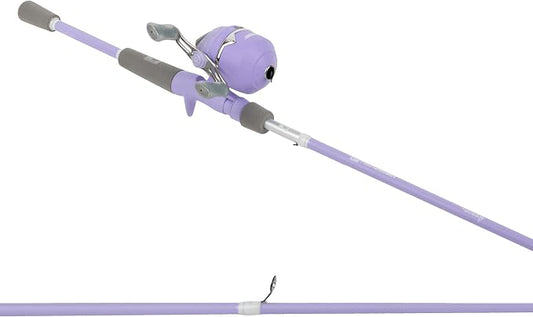 Profishiency Stream Queen Spincast Fishing Combo, 6'0" Medium IM7 Graphite Rod, Spincast Reel, Pre-Spooled Line, Lavender Finish