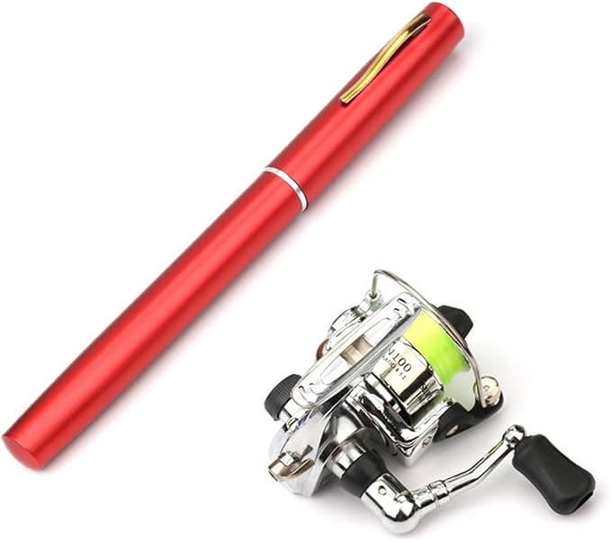 Telescopic Fishing Rod Reel Combo Lightweight Fishing Rod Spin Reel System for Freshwater Saltwater Mini Pen Fishing Pole Kit
