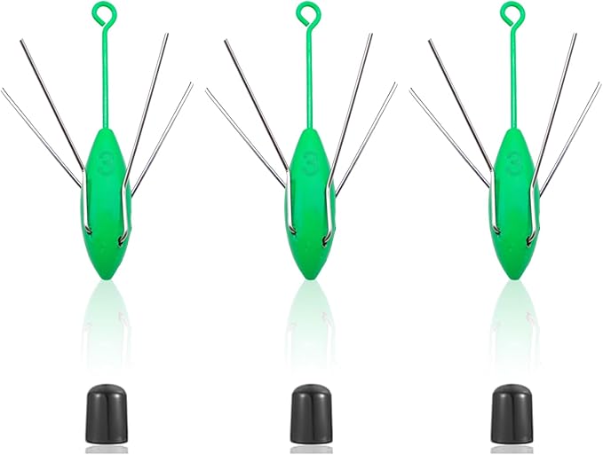 3 Pcs Sputnik Sinker Long Tail Fishing Weight Equipment, Saltwater Surf Casting Catfish Sinkers, Beach Sea Ocean Sand Fishing Spider Sinker(Silver)