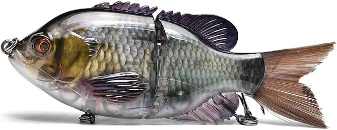 5.9in Multi Jointed Swimbait Fishing Lures Bait,2 Segment Big Giant Sinking Fishing Bass Lures,Crankbaits Swimbaits with Treble Hook