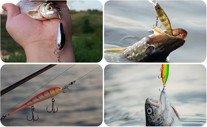 Realure 300 Pcs/8 Sizes Fishing Split Rings 8mm 7mm 6mm 5mm 4.5mm 4mm 3.5mm 3mm Fishing Hooks Lures Ring Connector Stainless Steel 304 Double Ring Clips Snaps for Connecting Fishing Lures & Hooks