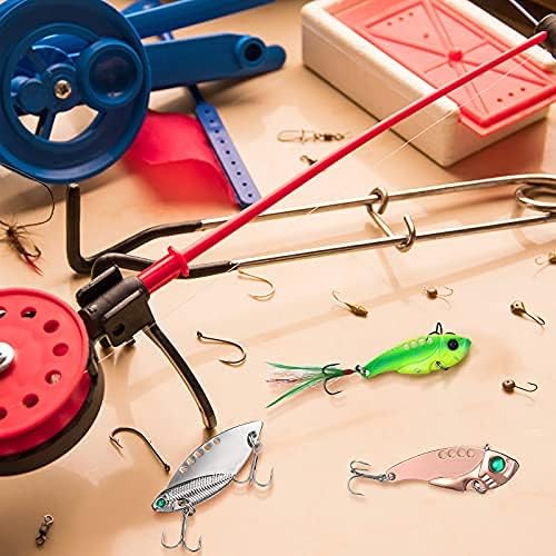 Sumind 10 Pcs Blade Baits Fishing Lures Hard Metal Blade Baits for Walleye Bass Fishing Spinner Spoons Trout Lures for Crappie Saltwater Freshwater, with Storage Box, Assorted Styles