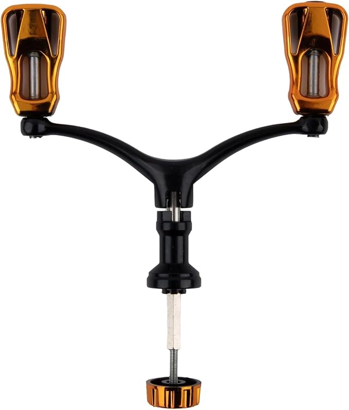 Foldable Fishing Reel Double Crank Handle CNC Metal Rocker Arm For 1000-5000 Series Reels Lightweight(Gold)