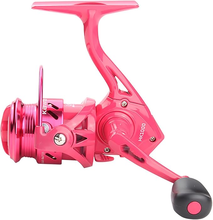 Pink Fishing Reel, Metal Waterproof Lightweight Fishing Reel - 5+1 HPCR Ball Bearing, Smooth Operation - Lightweight Fishing Reel
