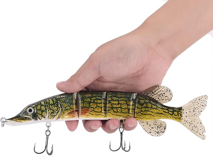 Large Multi Jointed Fishing Lures Bait,Big Giant Fishing Bass Lures,Crankbaits Swimbaits with Treble Hook