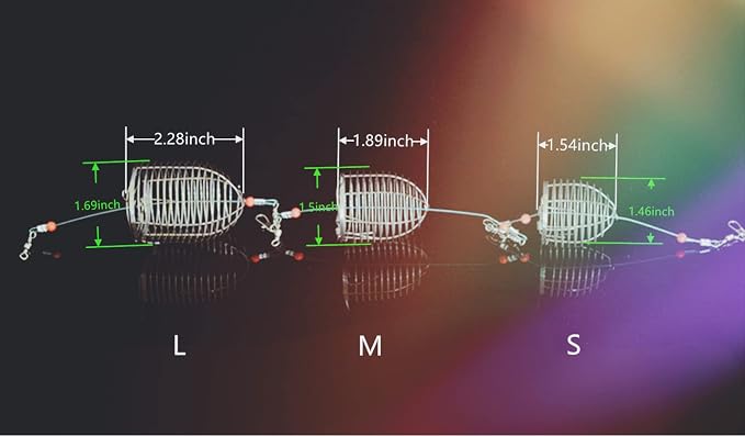 10Pcs/Pk Carp Fishing Bait Trap Cage Feeder Basket Holder Coarse Lure Feeder Carp Fishing Tackle Kit,Size L/M/S Available