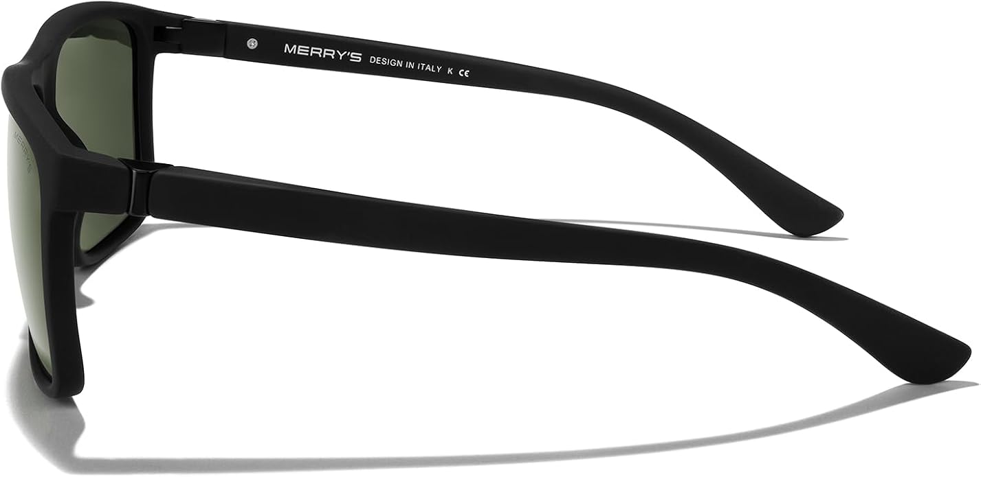 MERRY'S Rectangular Polarized Sports Sunglasses for Men Women Cycling Driving Fishing UV400 Protection S8225