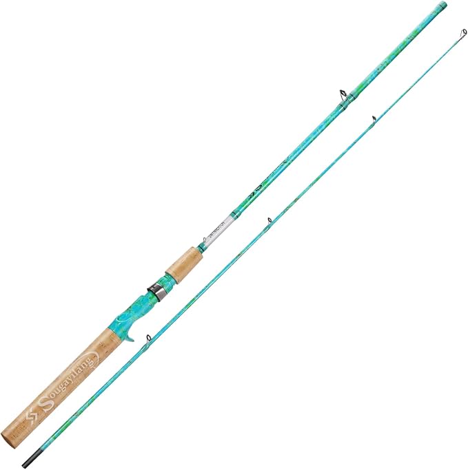 Sougayilang Fishing Rods Ultra Light Rods 2 Pieces Cork Handle Spinning &Baitcasting Rod for Trout Crappie -5'6"