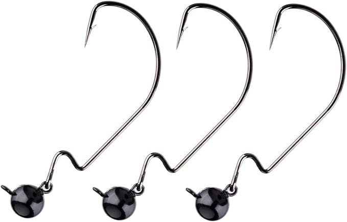 Reaction Tackle Tungsten Football Swing Jig Heads - Bass Fishing Jigs -Swinging Action Trigger Bait -Versatile Jig with Sharp Hooks -Mimics Crawfish (3-Pack)