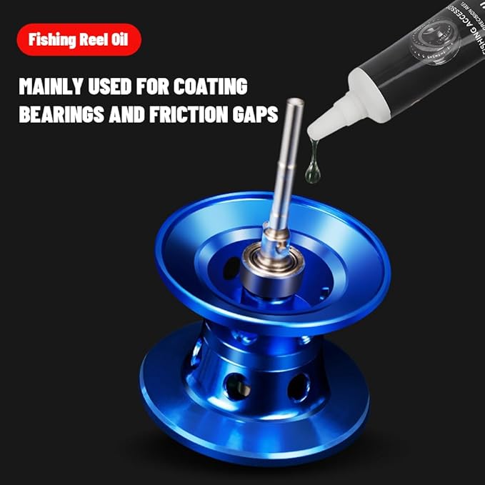 Fishing Reel Lubrication Kit, Maintenance Oil & Grease Set, Suitable for Spinning and Low - Profile Reels (Black)