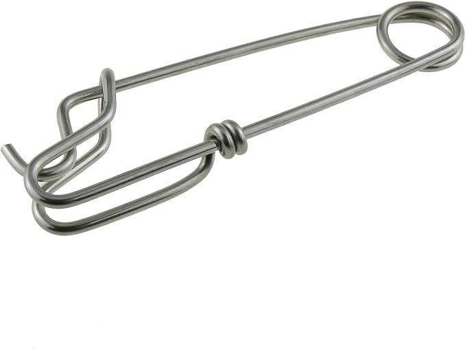 10pcs Longline Snap Clips 8x2cm Stainless Steel Tuna Clips for Floats Tuna Fishing Line Fishing, Closed Eye Pin