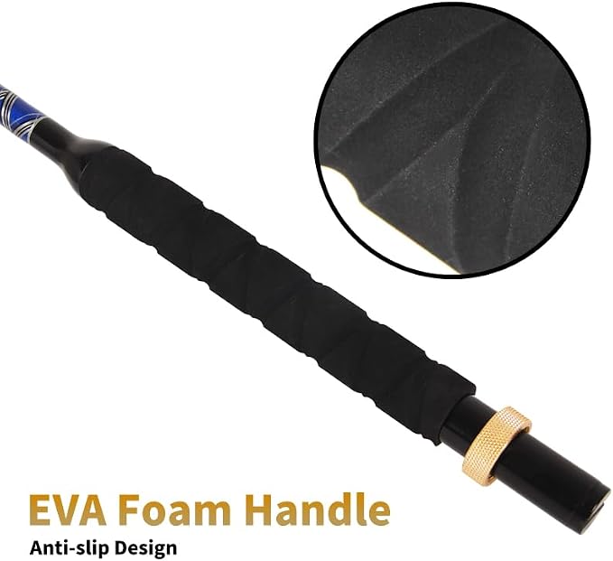 Deep Sea Fishing Rod, Heavy Duty Bent Butt Trolling Rod with Roller Guides,Conventional Fishing Rod