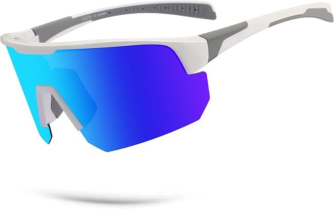 BangLong Lightweight Polarized Sports Sunglasses for Men Women, UV400 Protection Wrap-Around Sunglasses for Running Cycling