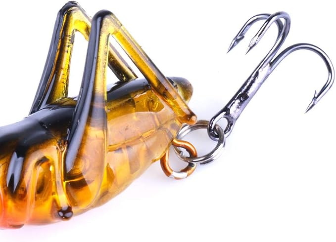 5pcs Crickhopper Cricket/Grasshopper Crankbait Fishing Lures, Grasshopper Bait Bionic Mini Fishing Topwater Lures for Freshwater and Saltwater for Bass Pike Walleye Trout Lures