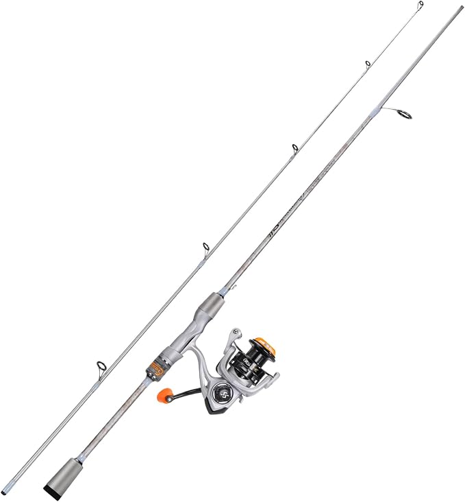 Sougayilang Spinning& Casting Fishing Rod Combos with Graphite 2Pc Blanks Fishing Reel for Bass Fishing