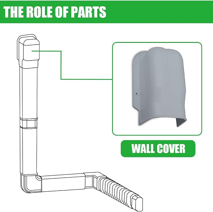 4'' Width Entry Wall Cover, Mini-Split Line Set Cover Accessories for Mini Split AC & Central AC, Grey