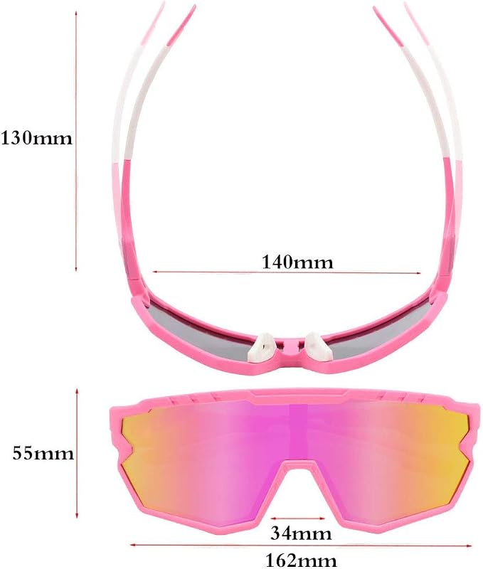 Polarized Men Women Sports Sunglasses, UV400 Wrap-Around Cycling Baseball TR90 Eyewear for Fishing Driving Softball