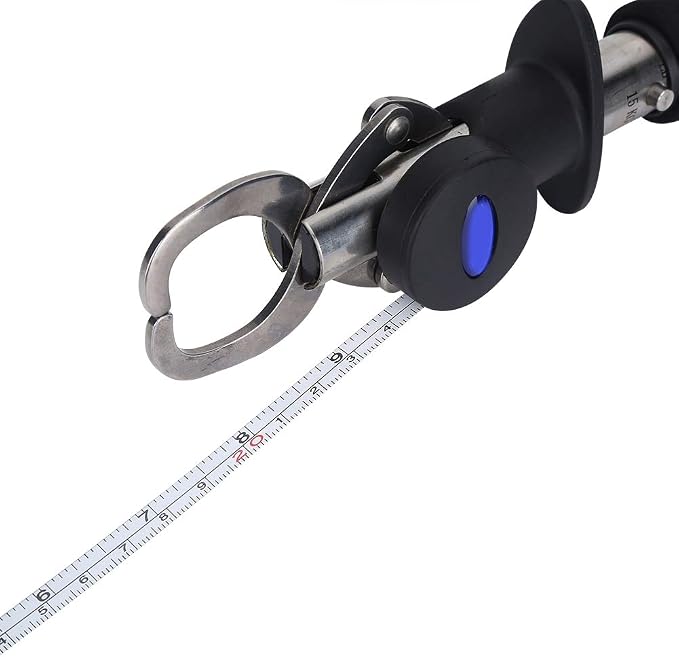 3 in 1 Fish Lip Grip Tool with Digital Scale 15kg, Fish Grabber for Freshwater Fishing, Stainless Steel EVA Foam Handle