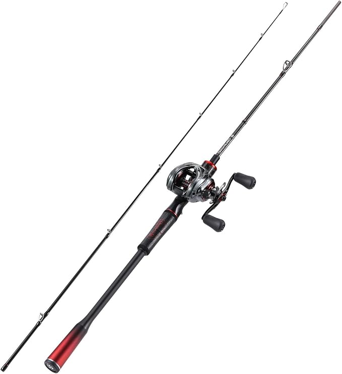 Sougayilang Fishing Rods, Spinning Rods and Casting Fishing Rods, with Full Carbon Fiber Handle, 24T Carbon Fiber 2PCS Fishing Pole for Long Casting Bass, Trout, Panfish