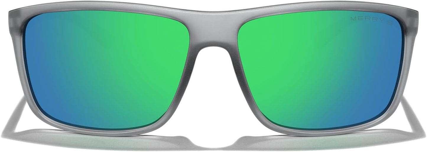 MERRY'S Rectangular Polarized Sports Sunglasses for Men Women Cycling Driving Fishing UV400 Protection S8225