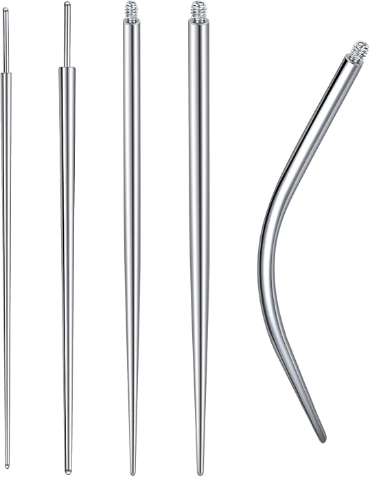 MODRSA 20g 16g 18g Piercing Taper Internal Threaded Piercing Taper Insertion Threader Tool Threadless Jewelry Changing Tool Horseshoe Nose Ring Labret Earring Studs Applicator Piercing Ball Grabber