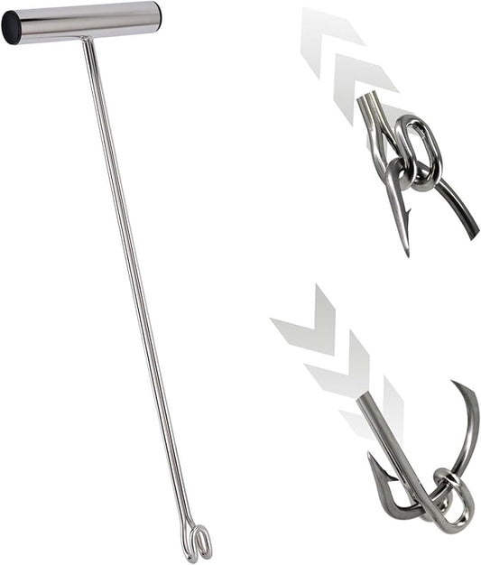 Stainless Steel Fishing Hook Remover，Dehooker Tool,Push/Pull Hook Remover，Anti-Lost Saltwater Dehooker Tool Shark Hook Remover
