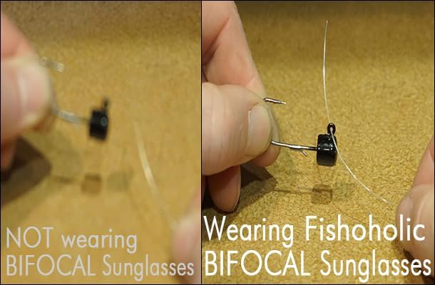 Fishoholic Polarized Bi-Focal Fishing Sunglasses with Reader Magnification (1.5x, 2.0x, 2.5x Options) and UV400 Protection