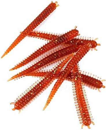 Zerone 10pcs Soft Bait, Fishy Smell Soft Freshwater Elastic Fishing Lure Sand Silk Maggot Lures for Bass Trout and Panfish in Freshwater