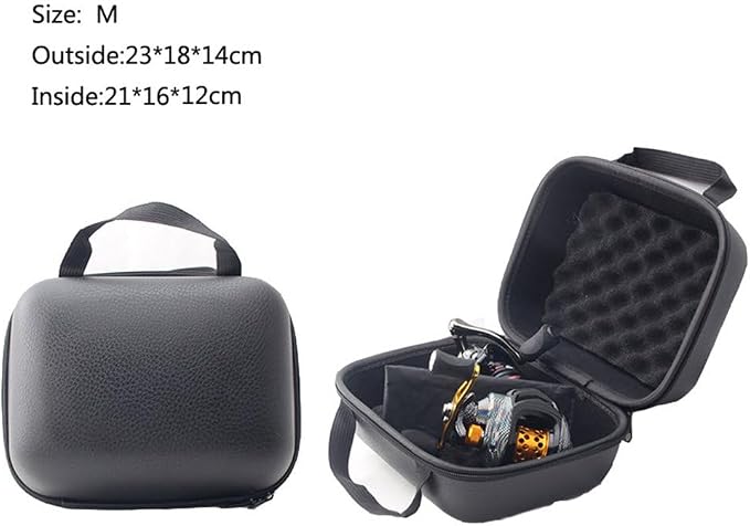 Fishing Reel Bag, Portable Shockproof Waterproof Fishing Reel Protective Case for Baitcasting Drum Spinning Raft Reels(Inner size: 8.26 * 6.29 * 4.72inches)