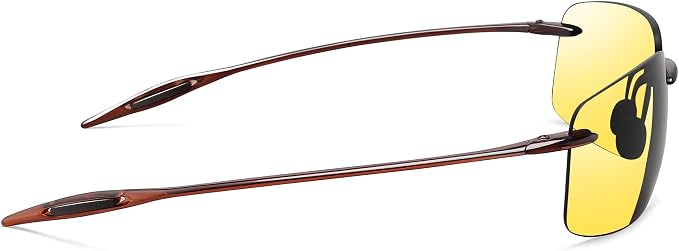 JULI Sports Sunglasses for Men Women Tr90 Rimless Frame for Running Fishing Golf Surf Driving MJ8009