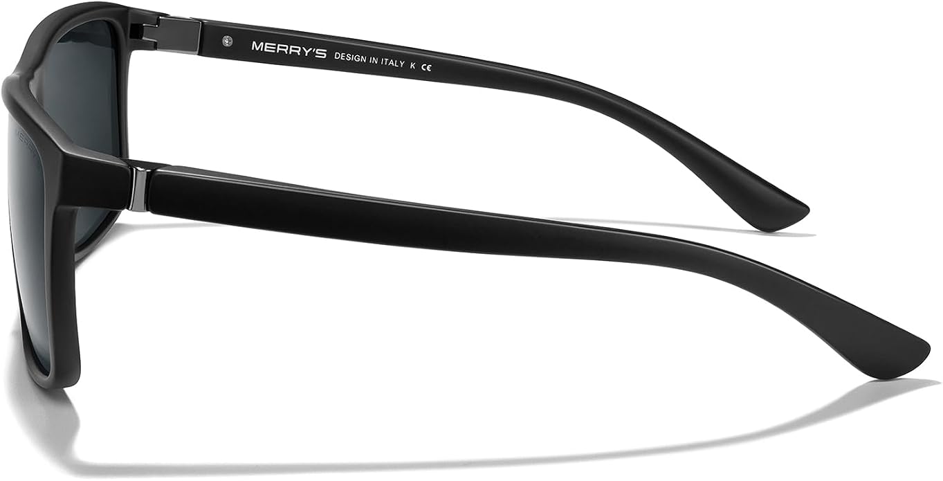 MERRY'S Rectangular Polarized Sports Sunglasses for Men Women Cycling Driving Fishing UV400 Protection S8225