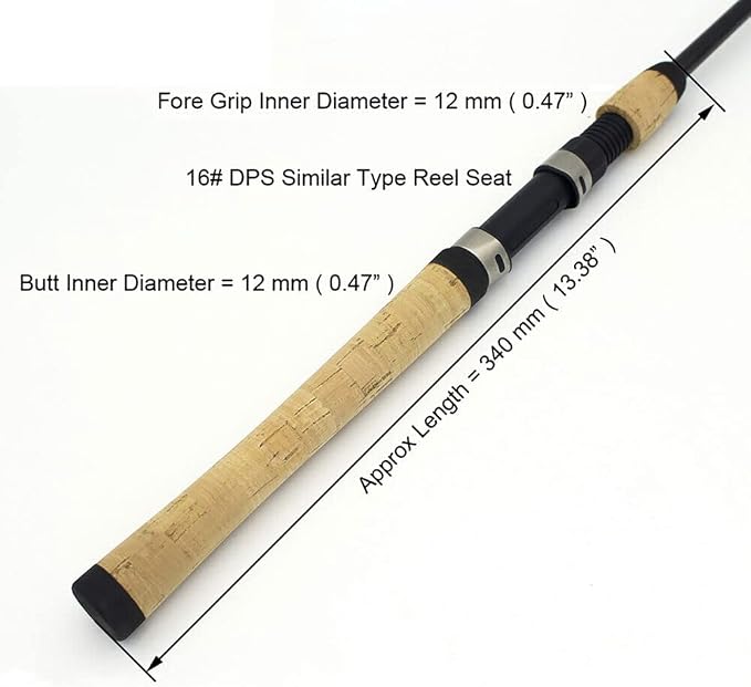 TEAMWILL 2PACKS Spinning Fishing Rod Building Repair Composite Cork Handle Grip and Reel Seat