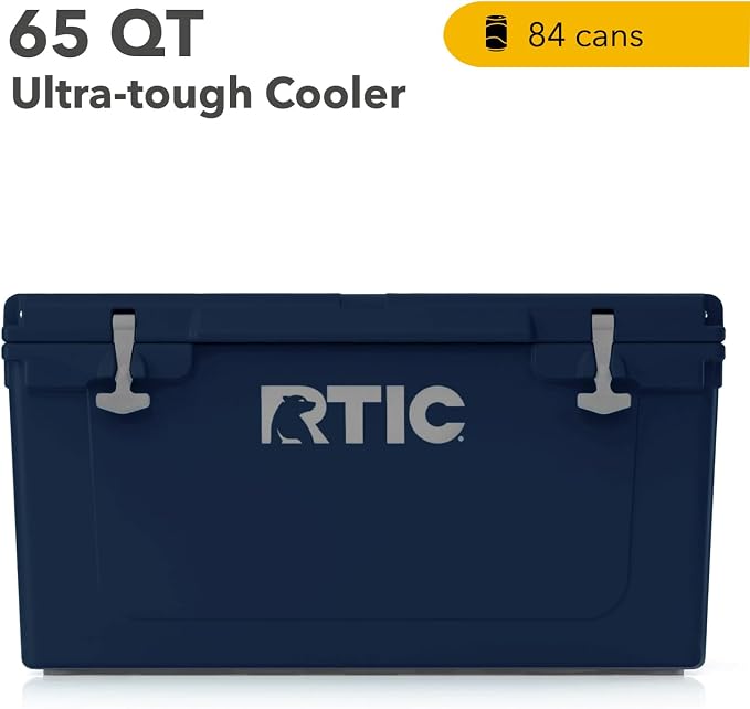 RTIC 65 QT Ultra-Tough Cooler Hard Insulated Portable Ice Chest Box for Beach, Drink, Beverage, Camping, Picnic, Fishing, Boat, Barbecue