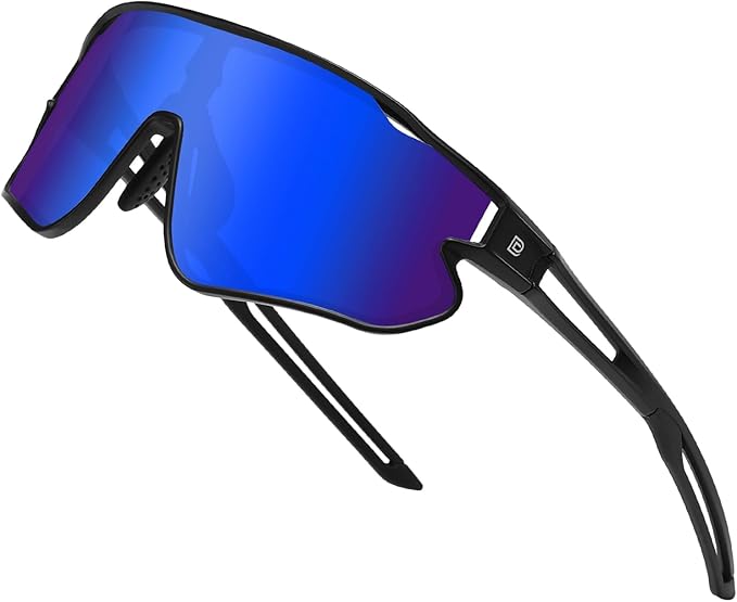 DUCO Polarized Sports Sunglasses for Men Women: UV400 Protection 24g Wrap Around Glasses for Baseball Running Hiking DC0023