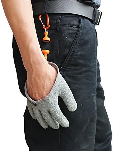 Inf-way Fishing Glove with Magnet Release, Fisherman Professional Catch Fish Gloves Cut&Puncture Resistant with Magnetic Hooks Hunting Glove