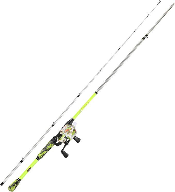 Sougayilang Spincast Combo – IM7 Graphite 2-Piece Travel Rod, EVA Handle, 17.5LB Drag, 7+1 Bearings, Left/Right Interchangeable, Pre-spooled with Mono Line for Kids & Beginners – Pond & Lake Fishing