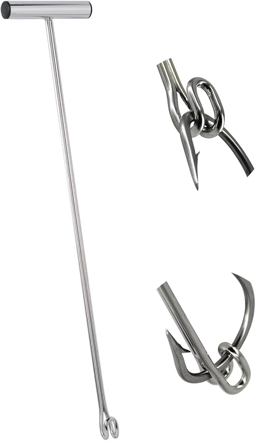 Stainless Steel Fishing Hook Remover，Dehooker Tool,Push/Pull Hook Remover，Anti-Lost Saltwater Dehooker Tool Shark Hook Remover