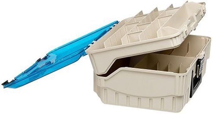 Plano Two Level Magnum 3500 Tackle Box, Beige, 1-(Pack),Sandstone/Blue