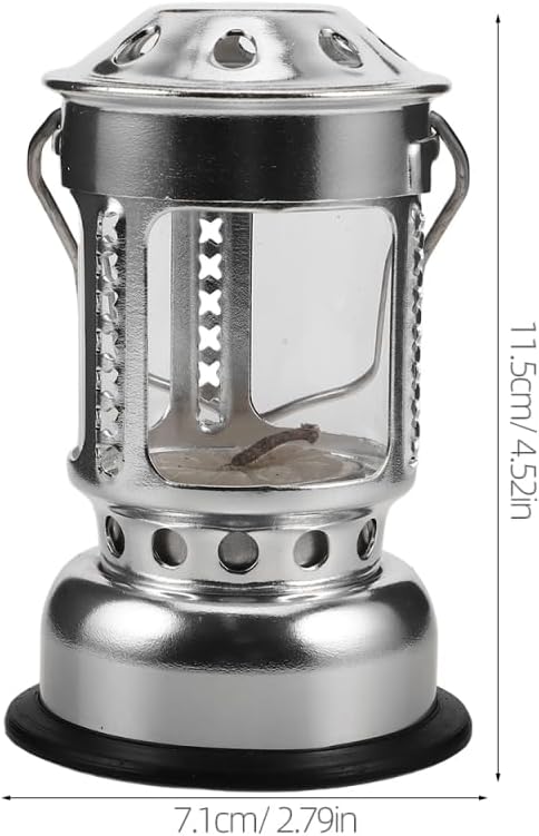 Toddmomy Portable Aluminium Alloy Candle Lantern Lightweight Windproof Camping Lamp for Night Fishing and Outdoor Activities Stylish Silver Design with Base