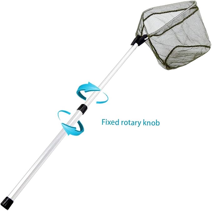YVLEEN Kids Fishing Net for Lakes - Minnow Nets for Kids - Aluminum Collapsible Telescopic Fishing Pole Handle and Nylon Mesh Small Fishing net - Butterfly Nets for Kids Outdoor Playing