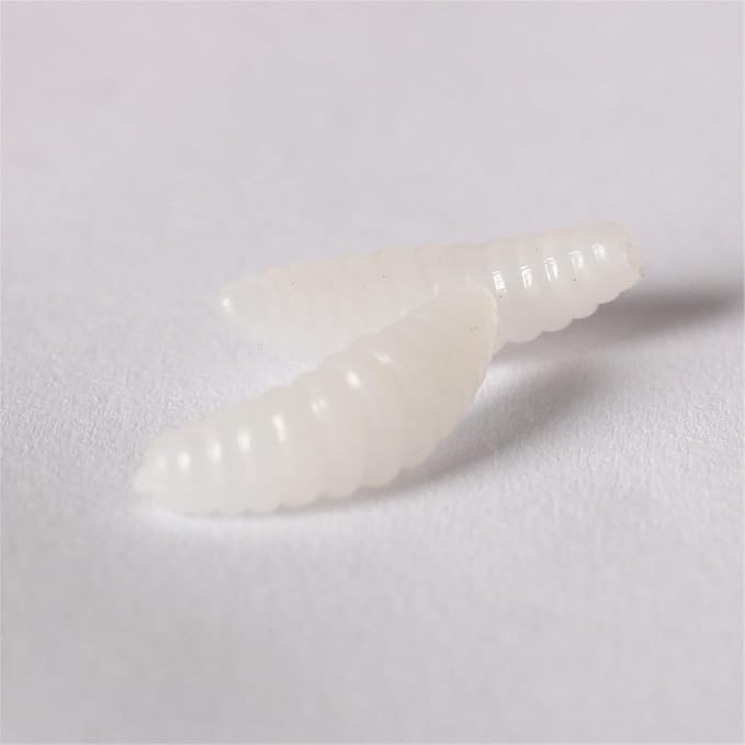 50Pcs Soft Fishing Lures Earthworms Baits Maggot Smell Lures Silicone Artificial Baits Fishing Tackle Accessories Flexible Silicone Soft Freshwater