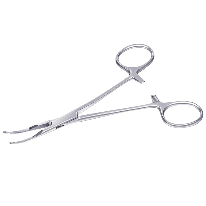 DJCIW Dermal Anchor Forceps Tool,6" Professional Micro Dermal Surface Anchor Holder Pliers Staineless Steel Body Art Piercing Forceps Hemostat Clamp Tool