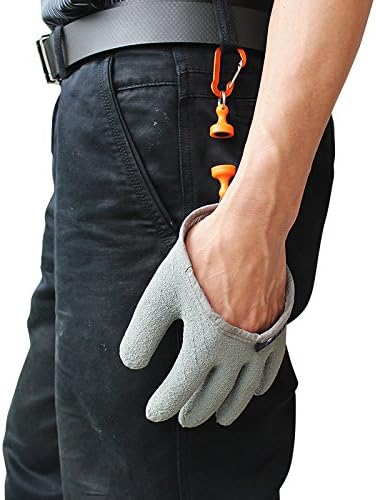 Inf-way Fishing Glove with Magnet Release, Fisherman Professional Catch Fish Gloves Cut&Puncture Resistant with Magnetic Hooks Hunting Glove