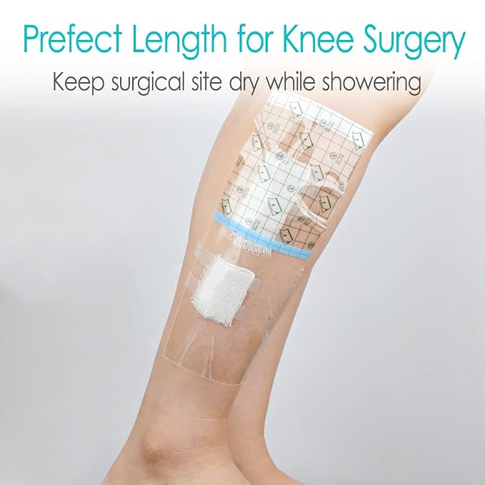 50 Pcs Waterproof Shower Protector | 4x10 Inch Knee Replacement Surgery Bandage Shower Cover Large Wounds Hip Incision Post Knee Surgery Adhesive Dressing Must Haves