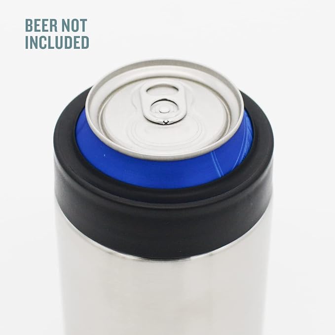 "I'd Rather Be Fishing" Insulated Stainless Steel Can Cooler for Cans + Bottles - great dad birthday gift, fishing gear idea, unique bass pro boat accessory, coolie gift for men, mystery box or prize