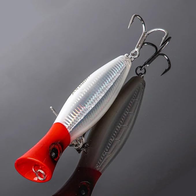 Saltwater Popper Lure Topwater Popper Lure Saltwater, Fishing Accessories for Saltwater Surface Casting and Freshwater Surface Fishing, Large Predator Fish